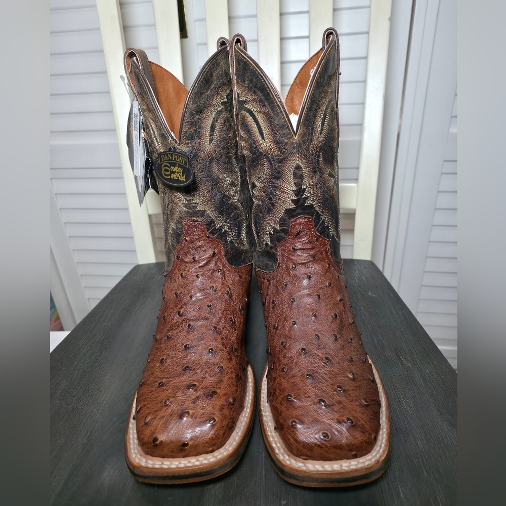 Dan Post Alamosa Exotic Ostrich Cowboy Certified Boots DP3875 Men's Size 9 D - Picture 2 of 8
